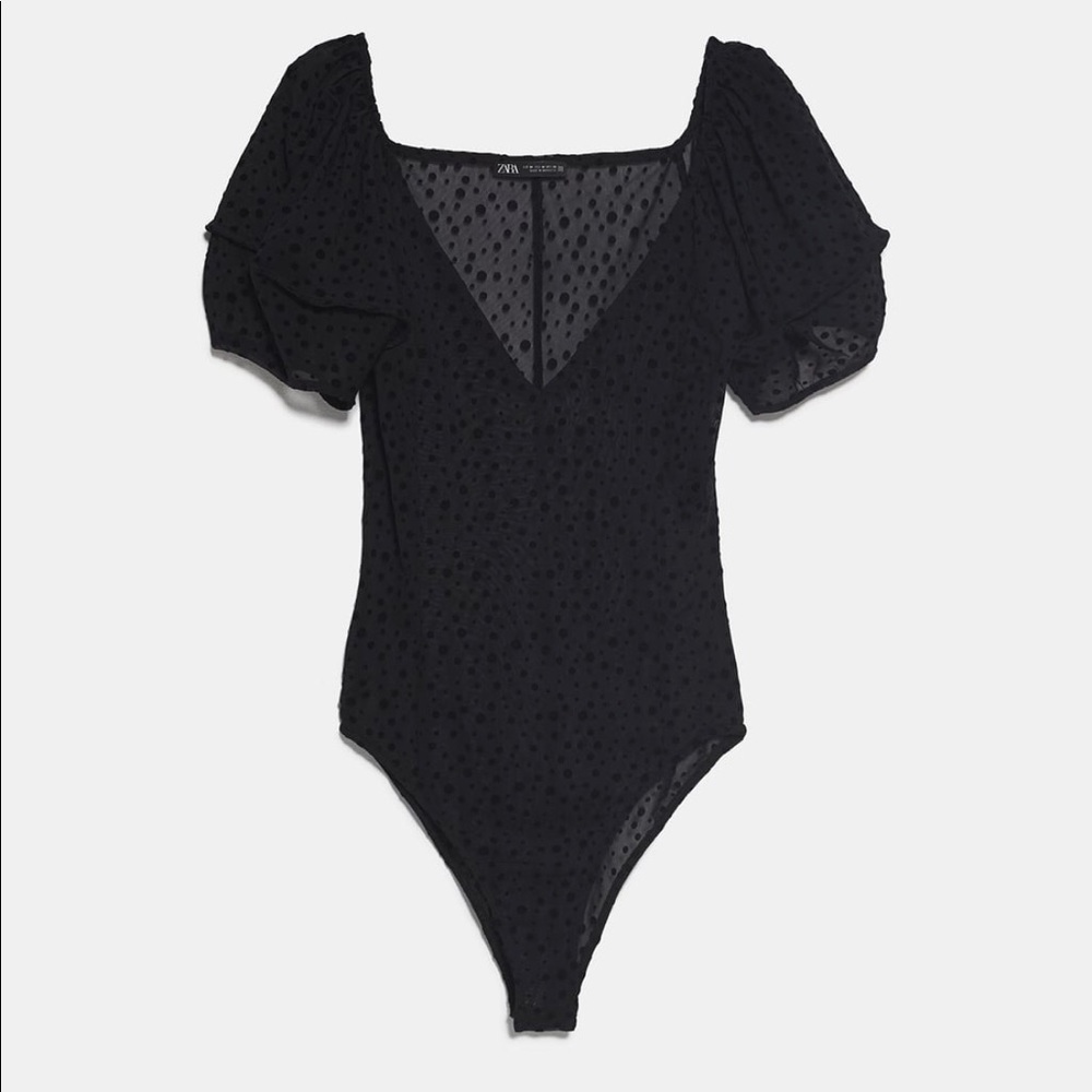 Semi sheer polka dot body suit NEVER WORN